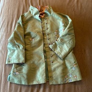 Embroidered Mixed Silk Jacket
